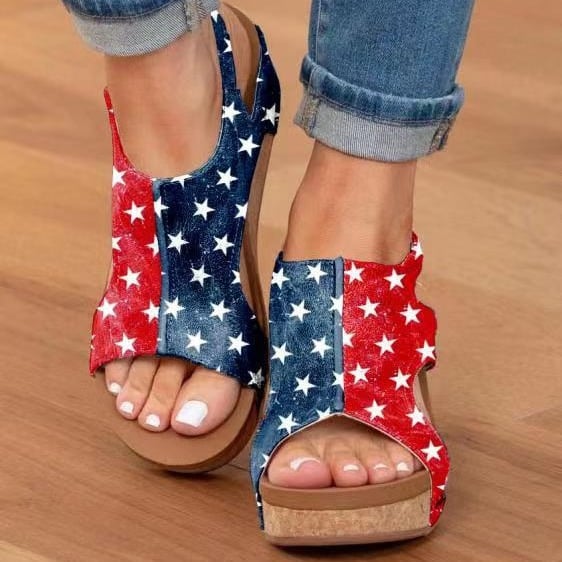 🔥Last Day Promotion 50% OFF - Women's Leather Platform Wedge Sandals