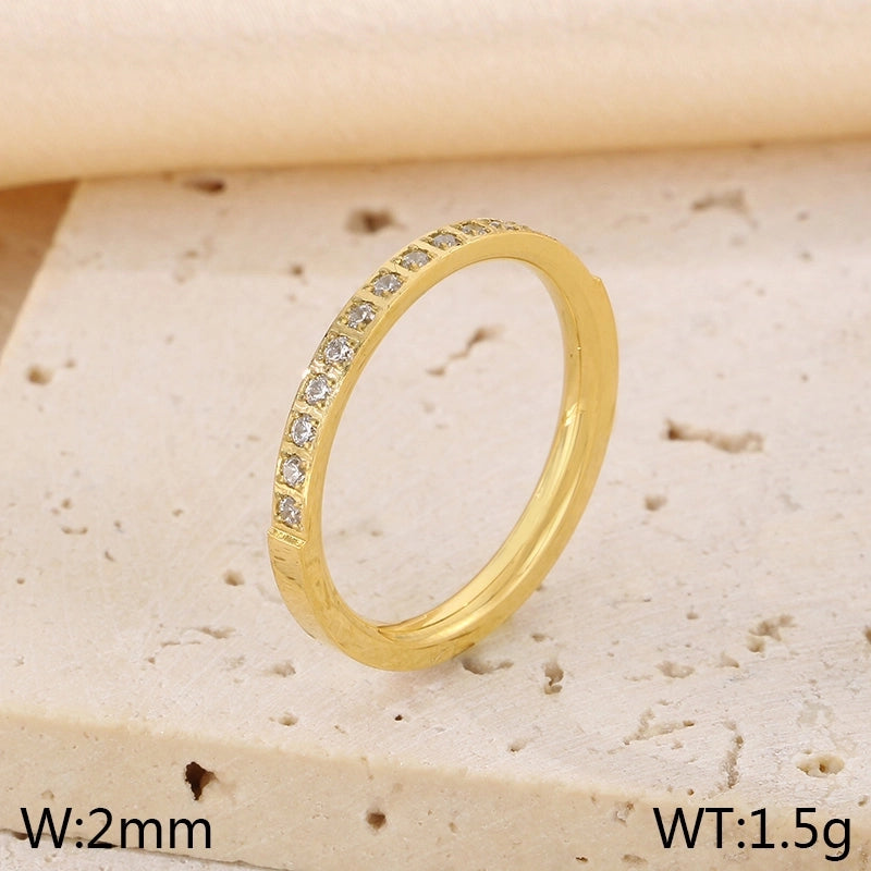 Vintage Style Minimalist Classic Style Geometric 304 Stainless Steel 18K Gold Plated Rings