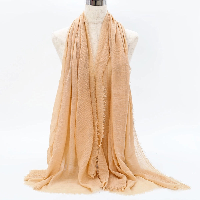 Women's Elegant Minimalist Solid Color Cotton Shawl