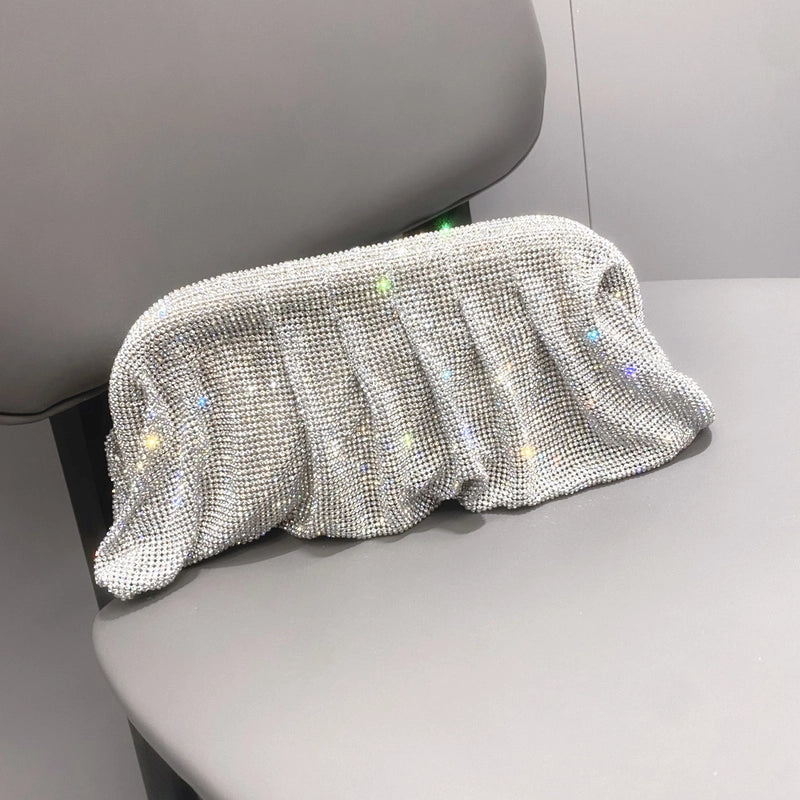 Silver Gold Blue Pvc Solid Color Square Evening Bags