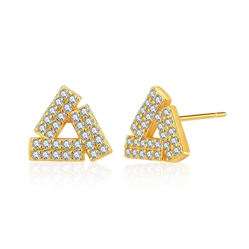 1 Pair Sweet Minimalist Moon Heart Shape Plating Inlay Copper Zircon Ear Studs