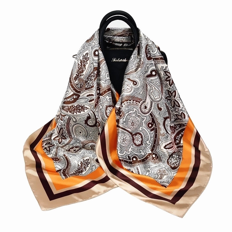 Women's Minimalist Flower Satin Printing Scarves & Gloves