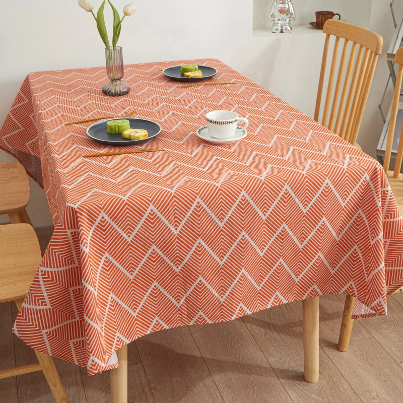 Modern Style Minimalist Stripe Tree Watermelon Polyester Cotton Polyester Tablecloths