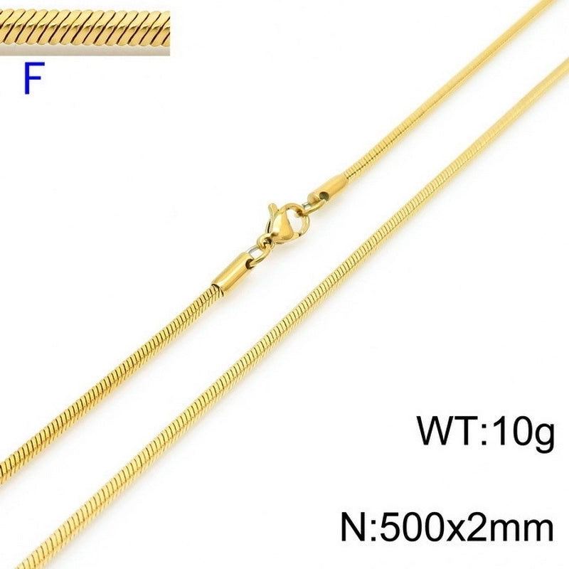 Minimalist Solid Color Titanium Steel Gold Plated Plating Necklace