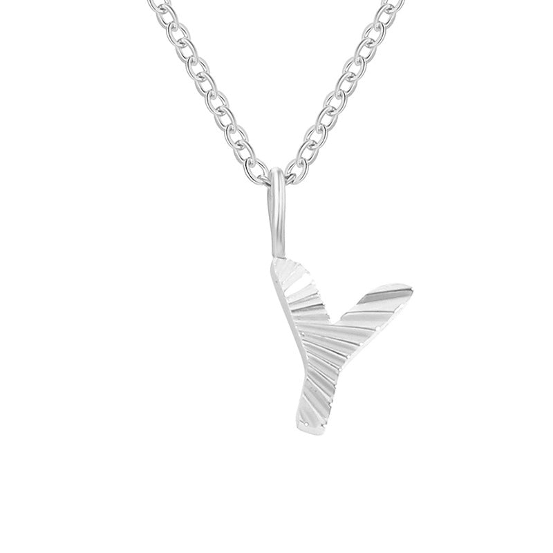 Minimalist Letter Stainless Steel Pendant Necklace In Bulk