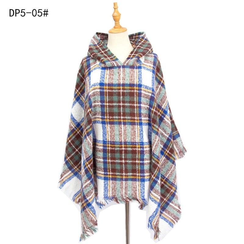 Women's Streetwear Plaid Polyester Tassel Shawl