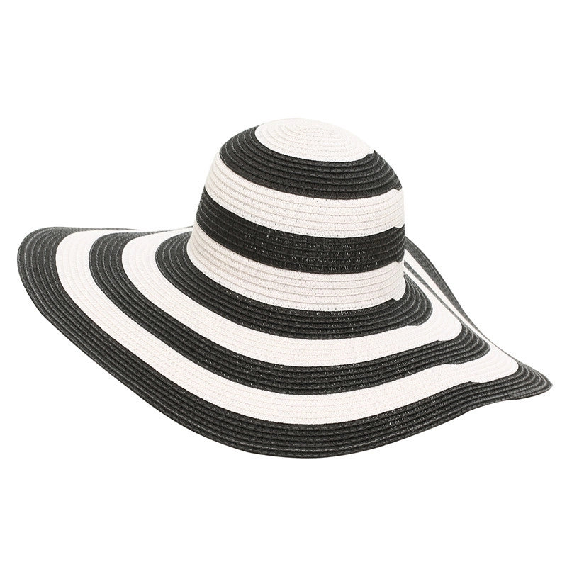 Women's Minimalist Stripe Big Eaves Sun Hat