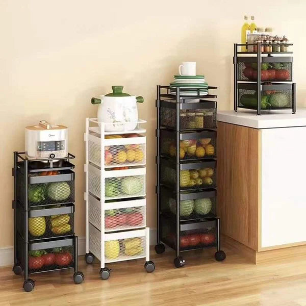 Rotating Multifunctional Storage Rack with wheels