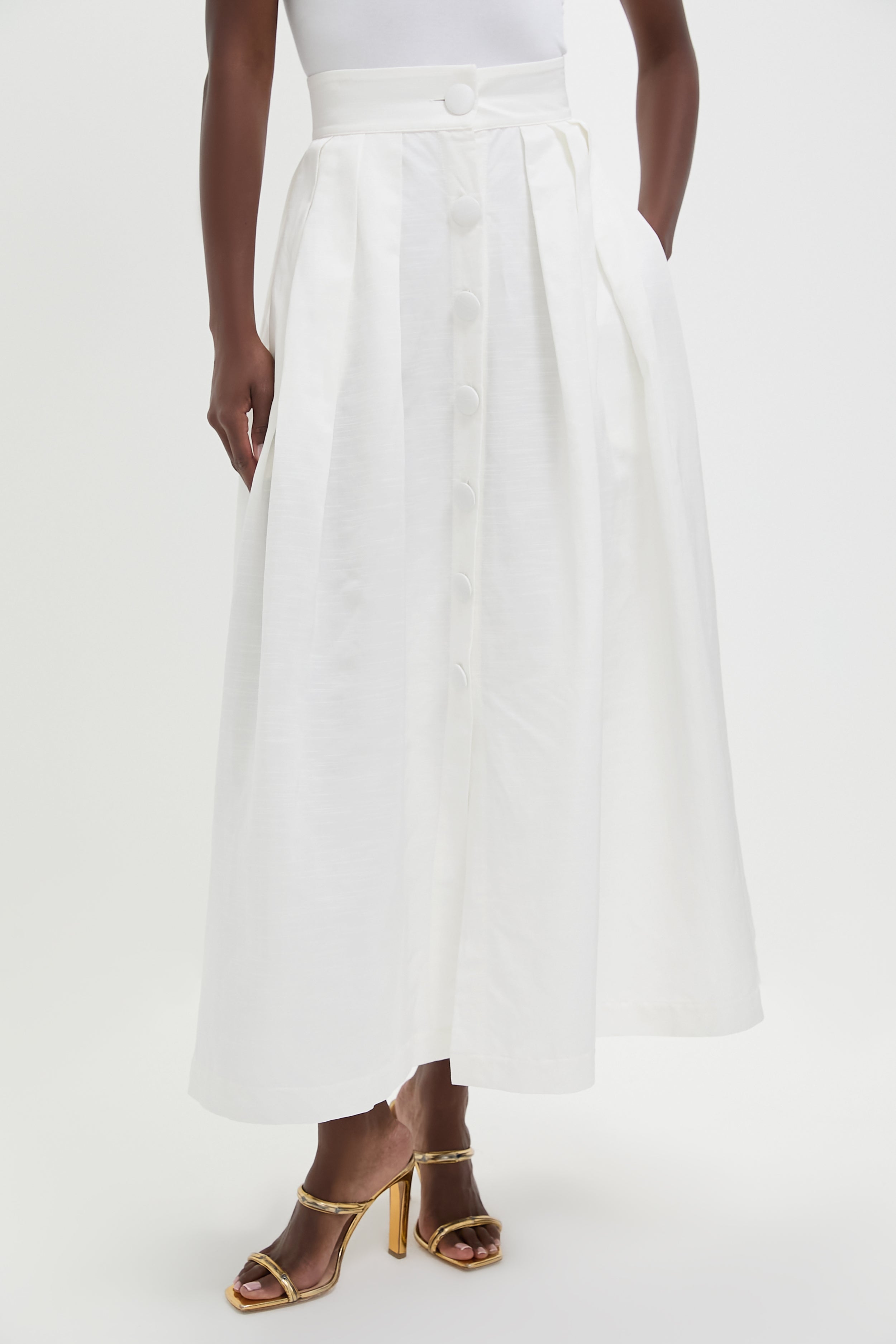 White Irving Textured Skirt
