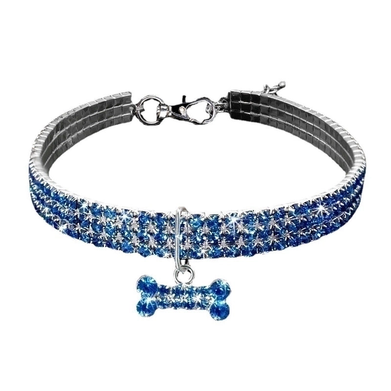 New Rhinestone Inlaid Neckband Necklace Exquisite Crystal Collar Pet Supplies Crystal Ornament In Stock