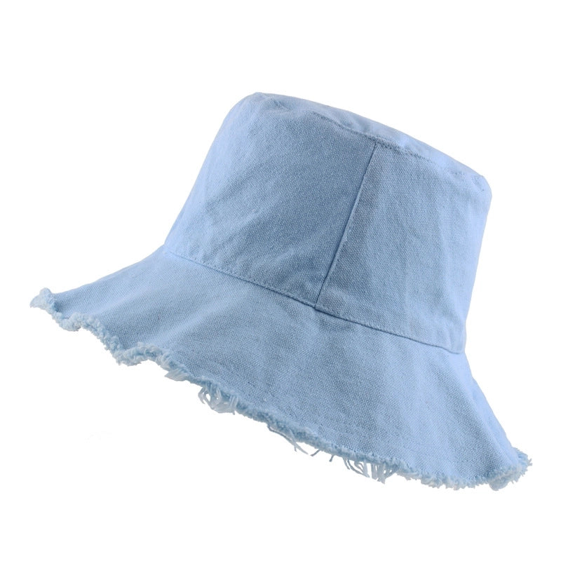 Women's Pastoral Minimalist Solid Color Wide Eaves Bucket Hat