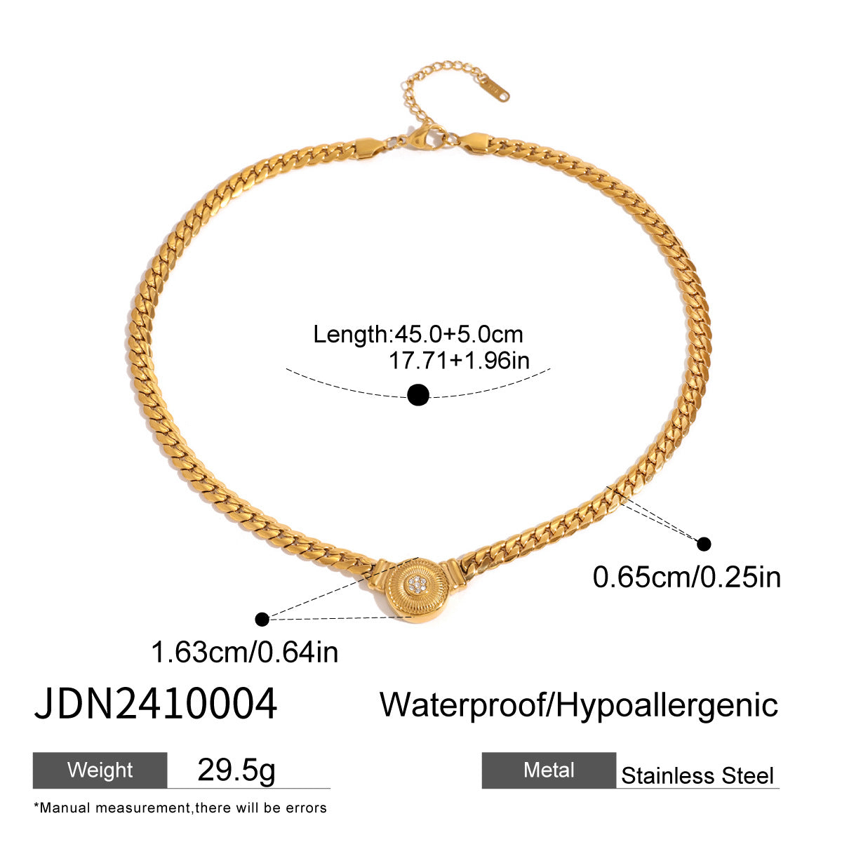 Stainless Steel Diamond Heart Necklace Niche Retro Clavicle Chain Titanium Steel Necklace