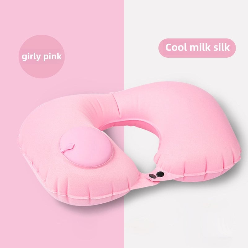 Inflatable U-shaped Pillow Cool Pressing Inflatable Pillow Travel Portable Neck Pillow Travel Sanbao Storage Pillow For Airplane