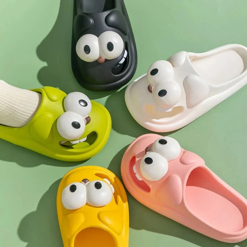 Meet the cutest and funniest slippers you'll ever wear—Tongue Kiss Big Eye Dog Slippers! 🐶💋