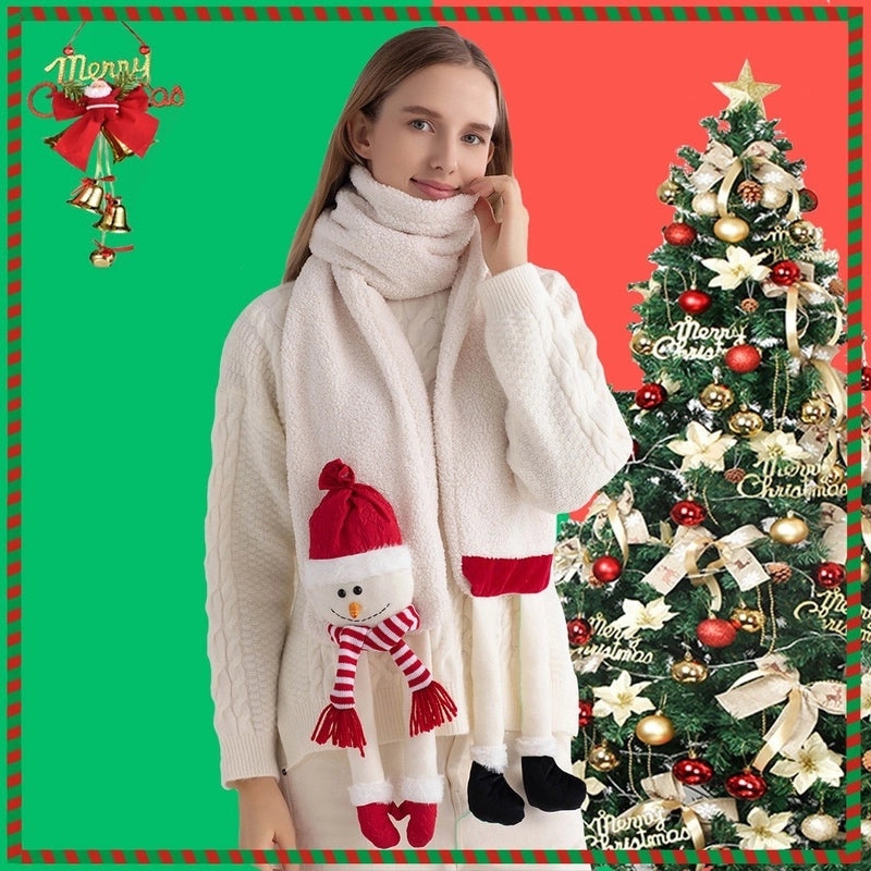 Women's Cute Sweet Santa Claus Cotton Scarf