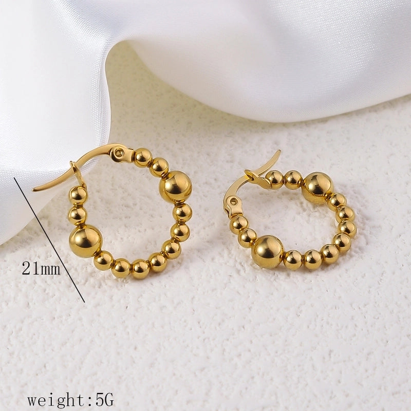 12 Pieces Minimalist Commute Geometric Heart Shape Plating Titanium Steel Drop Earrings Earrings Ear Studs