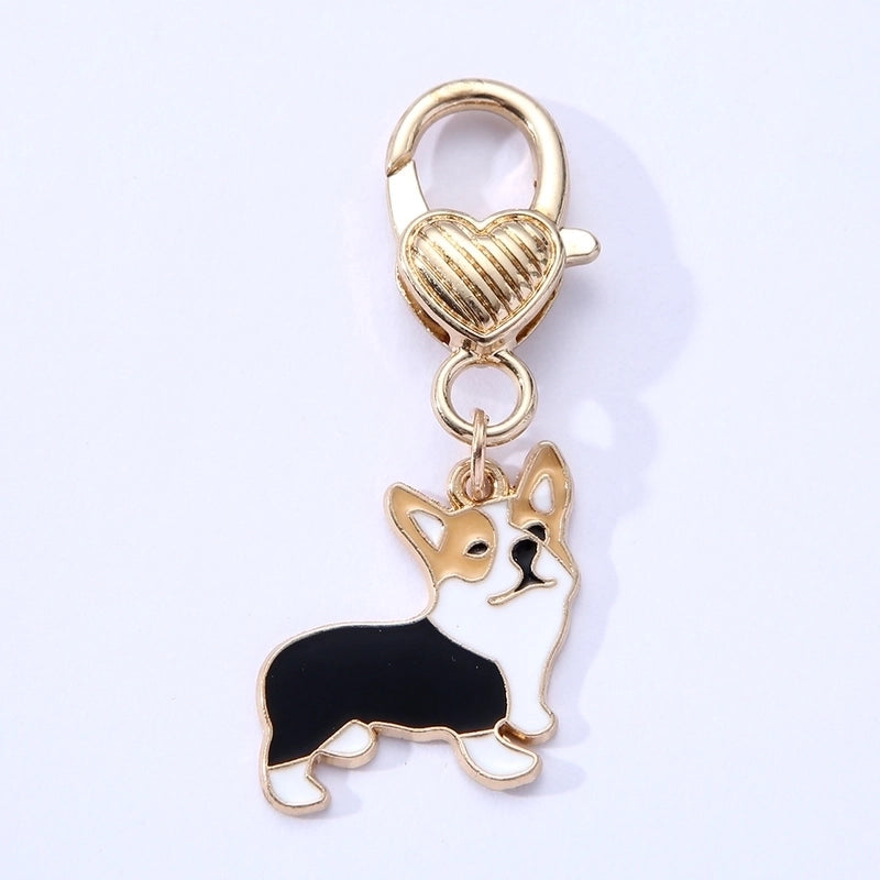 Cute Pet Dog Alloy Drip Oil Pendant Jewelry Accessories