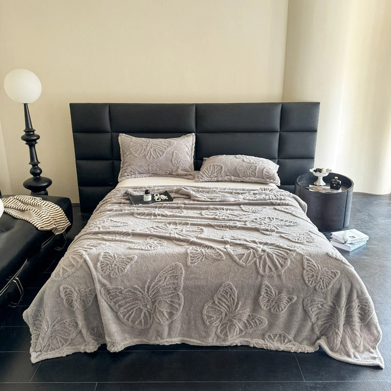 Elegant Solid Color Polyester Blanket