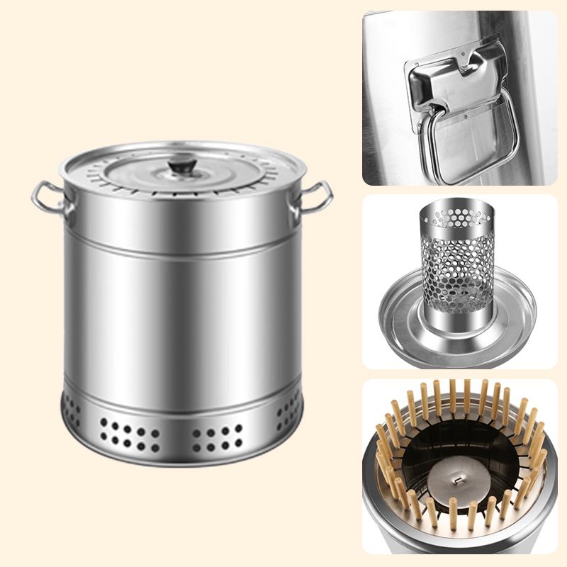 Stainless Steel Smokeless BBQ Grill Bucket