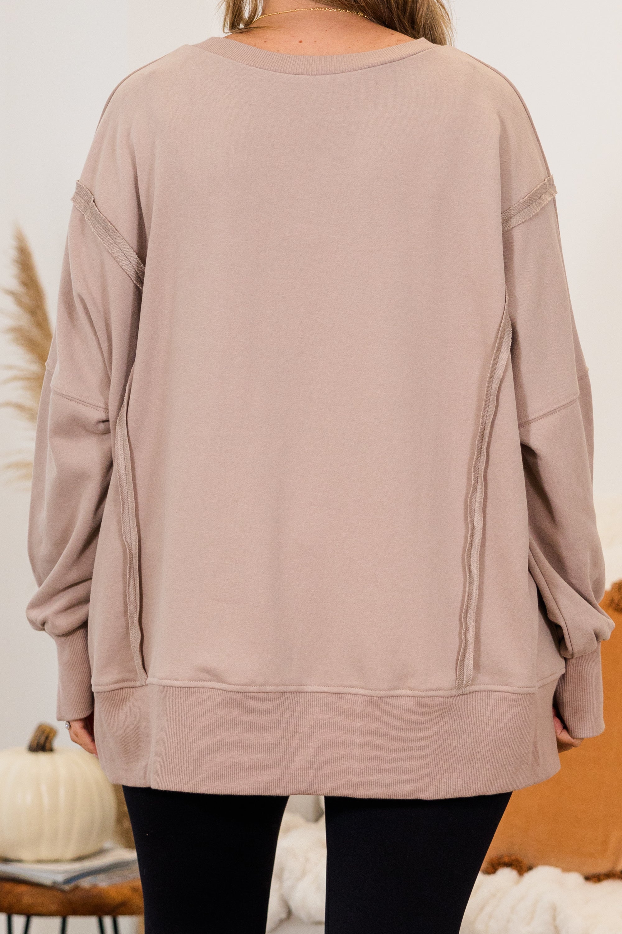 Sunset Glow Pullover. Taupe