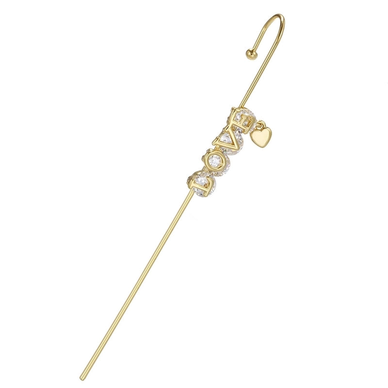 Cross-border Creative Piercing Jewelry Earrings Copper Inlaid Zircon Gold-plated Earrings Around Auricle Slash Ear Hanging
