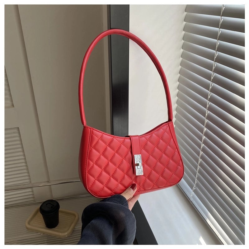 Women's Small Pu Leather Solid Color Streetwear Square Zipper Shoulder Bag