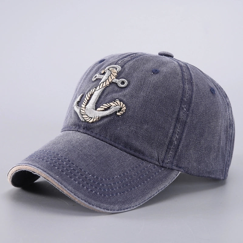 Unisex Hip-hop Retro Streetwear Anchor Embroidery Curved Eaves Baseball Cap