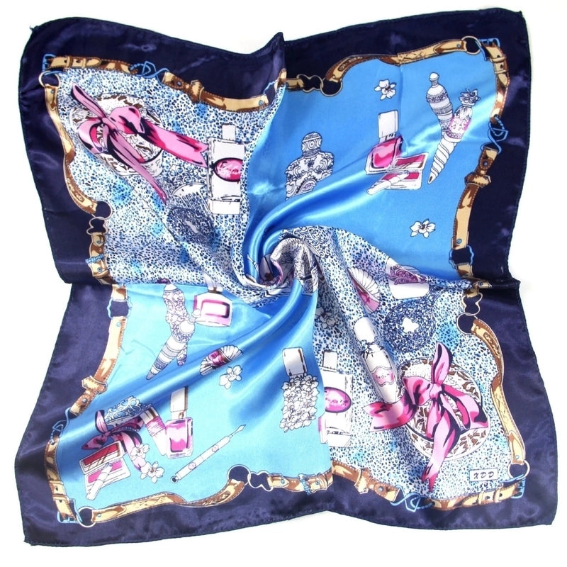 Women's Elegant Streetwear Polka Dots Flower Satin Printing Silk Scarf