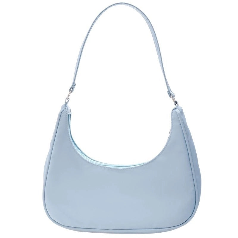 Women's Medium Nylon Solid Color Fashion Dumpling Shape Zipper Crossbody Bag
