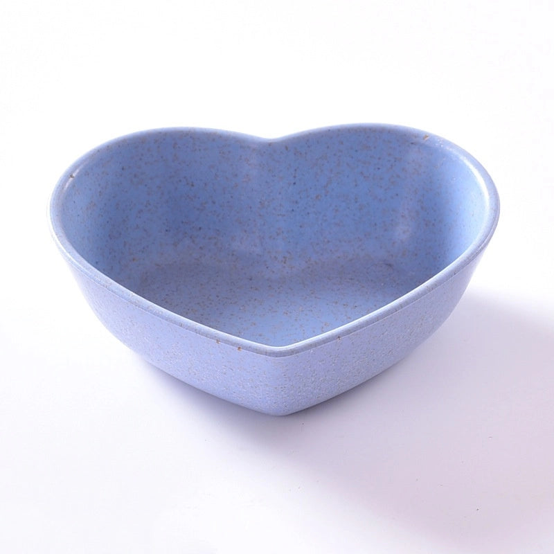 Cute Red Heart Solid Color Wheat Straw Tableware 1 Piece