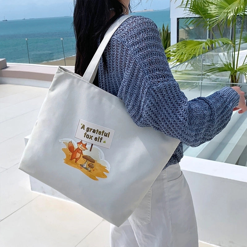 Women's Fashion Geometric Oxford Cloth Shopping Bags
