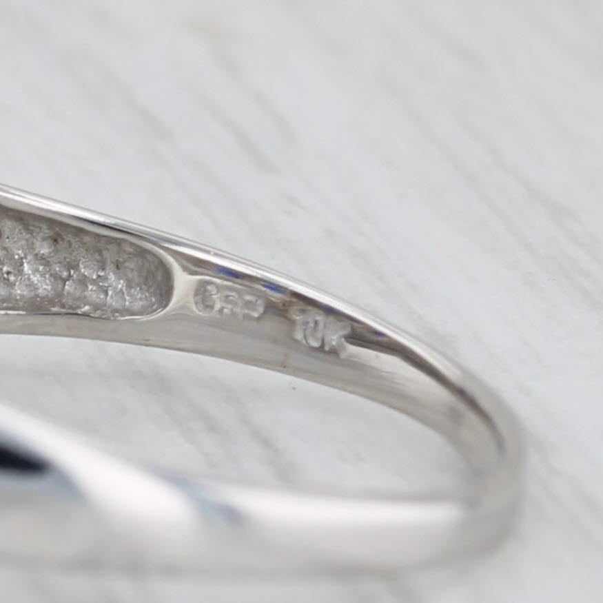 1.22ctw Lab Created Sapphire Diamond Halo Ring 10k White Gold Size 9