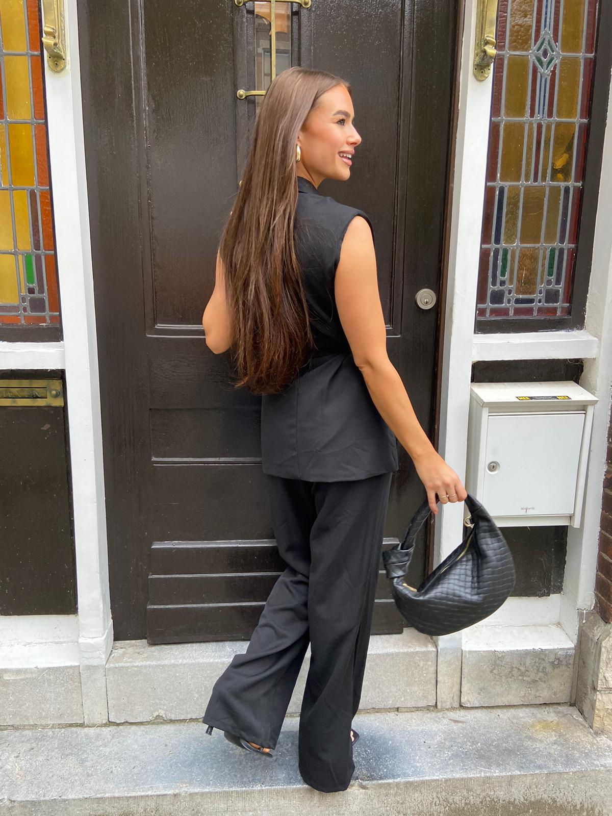 Kate two piece gilet set black