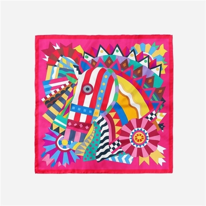 Women's Classic Style Color Block Polyester Printing Scarf
