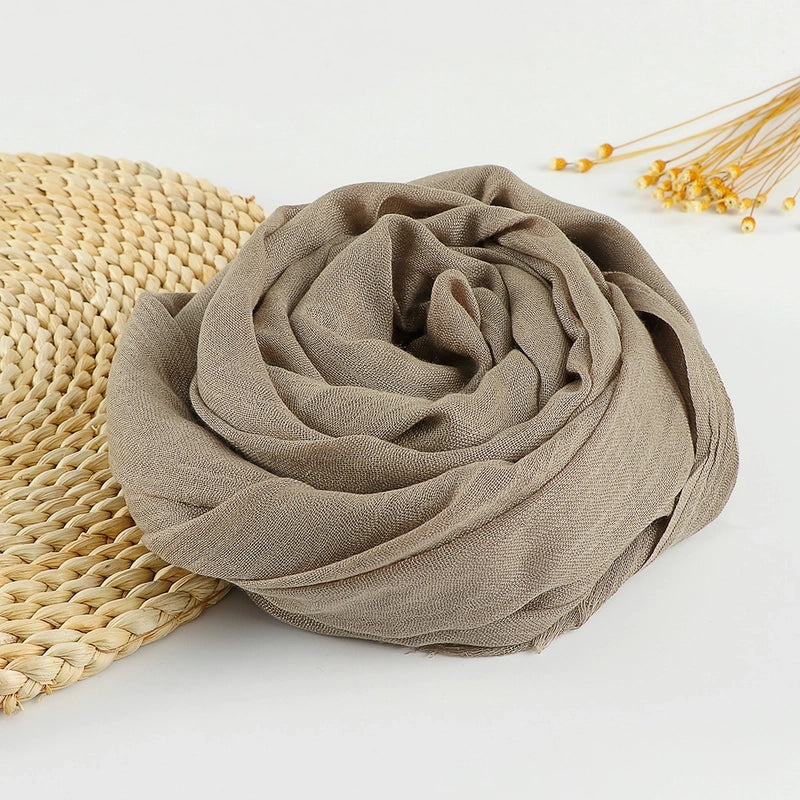 Women's Sweet Solid Color Cotton Silk Scarves