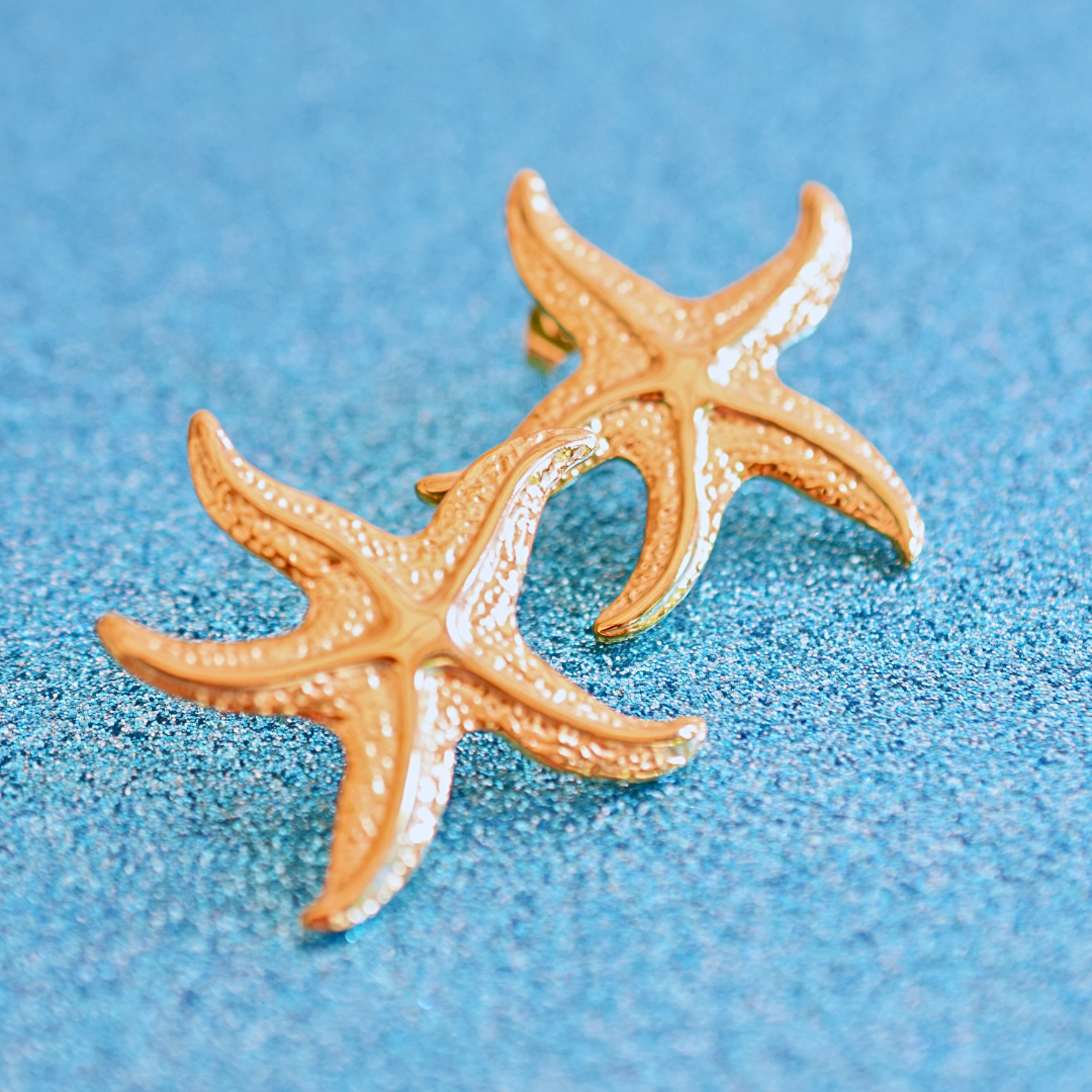 Oversized starfish studs - Gold
