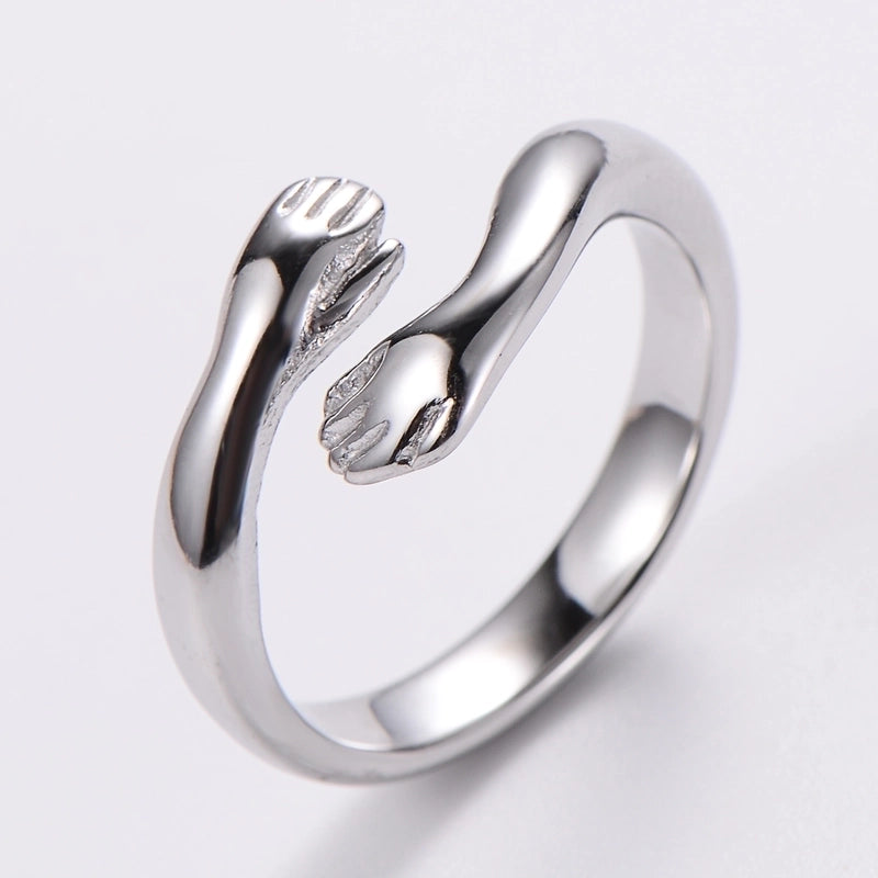 3 Pieces Stainless Steel 18K Gold Plated Fashion Inlay Hand Number Bow Knot Zircon Open Ring