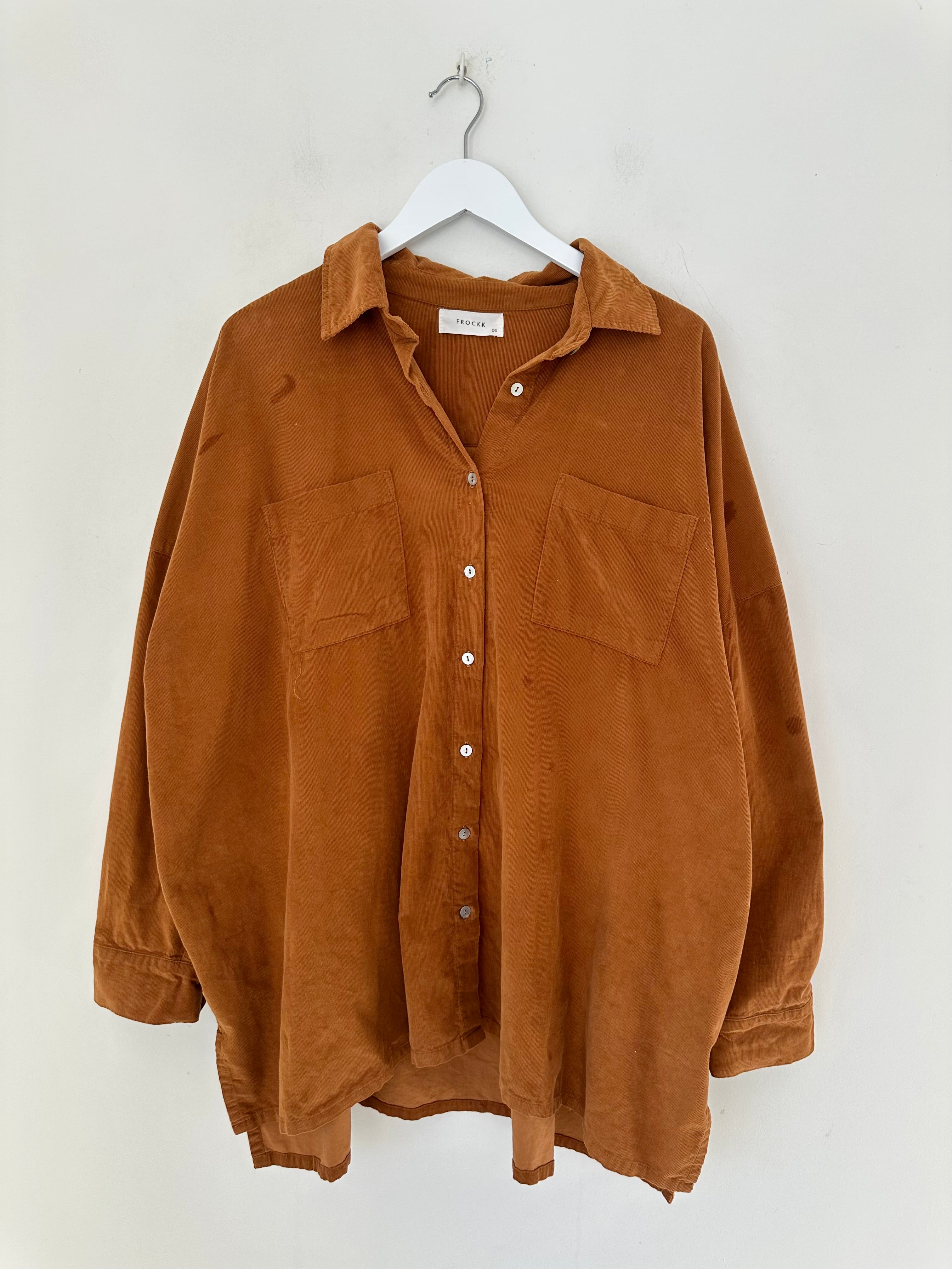 aiden oversized shirt - caramel cord