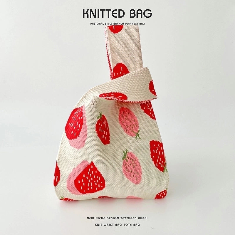 Women's Medium Polyester Strawberry Cute Open Handbag
