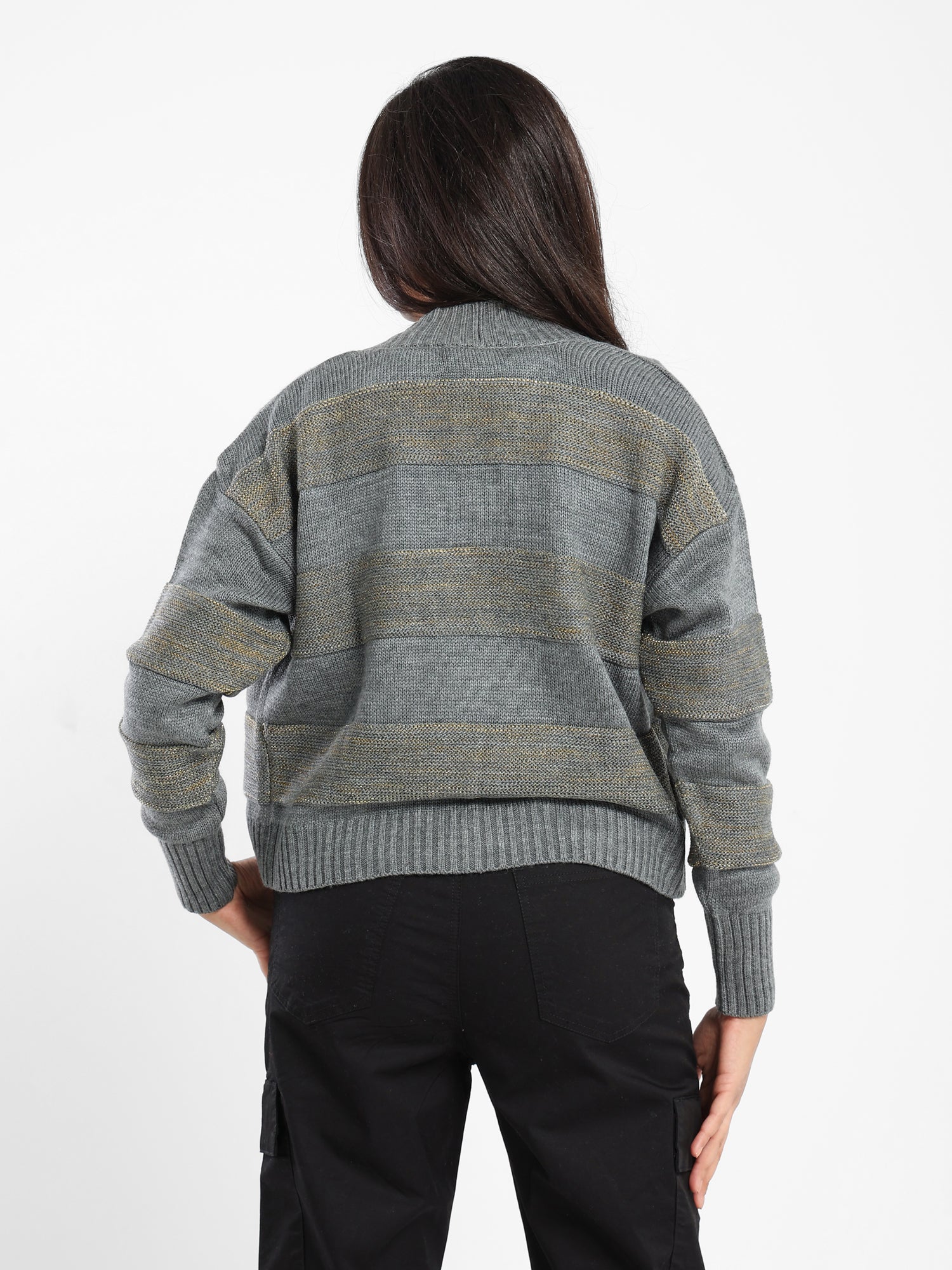 Shiny Striped Cardigan