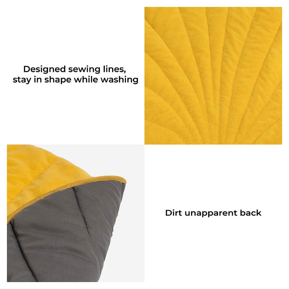 Plush Leaf-Shaped Washable Dog Mat-The Leaf Collector