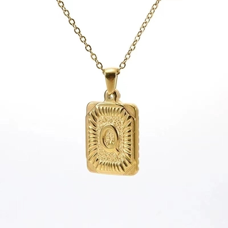 Hip-hop Letter Titanium Steel Plating Gold Plated Pendant Necklace