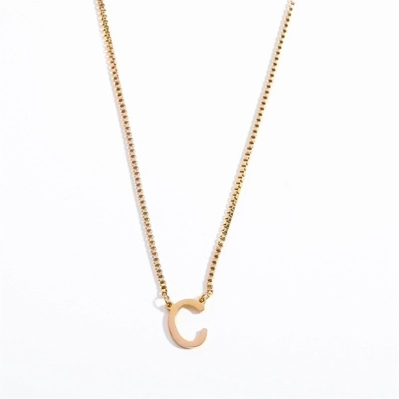 201 Stainless Steel 304 Stainless Steel Gold Plated Minimalist Letter Pendant Necklace