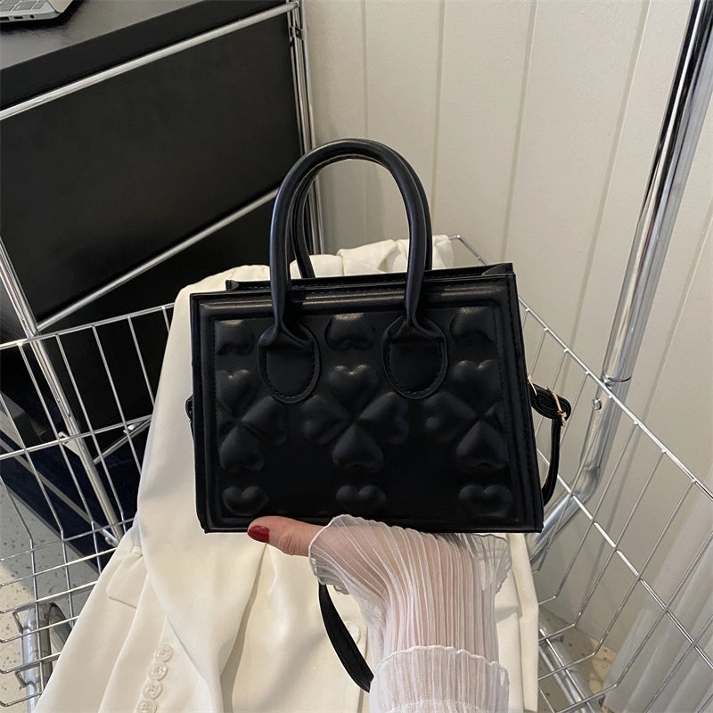Women's All Seasons Pu Leather Four Leaf Clover Solid Color Elegant Square Zipper Handbag