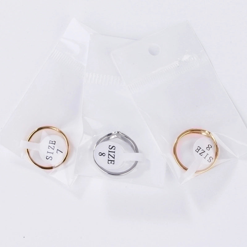 2 Pieces Minimalist V Shape Titanium Steel Zircon Rings