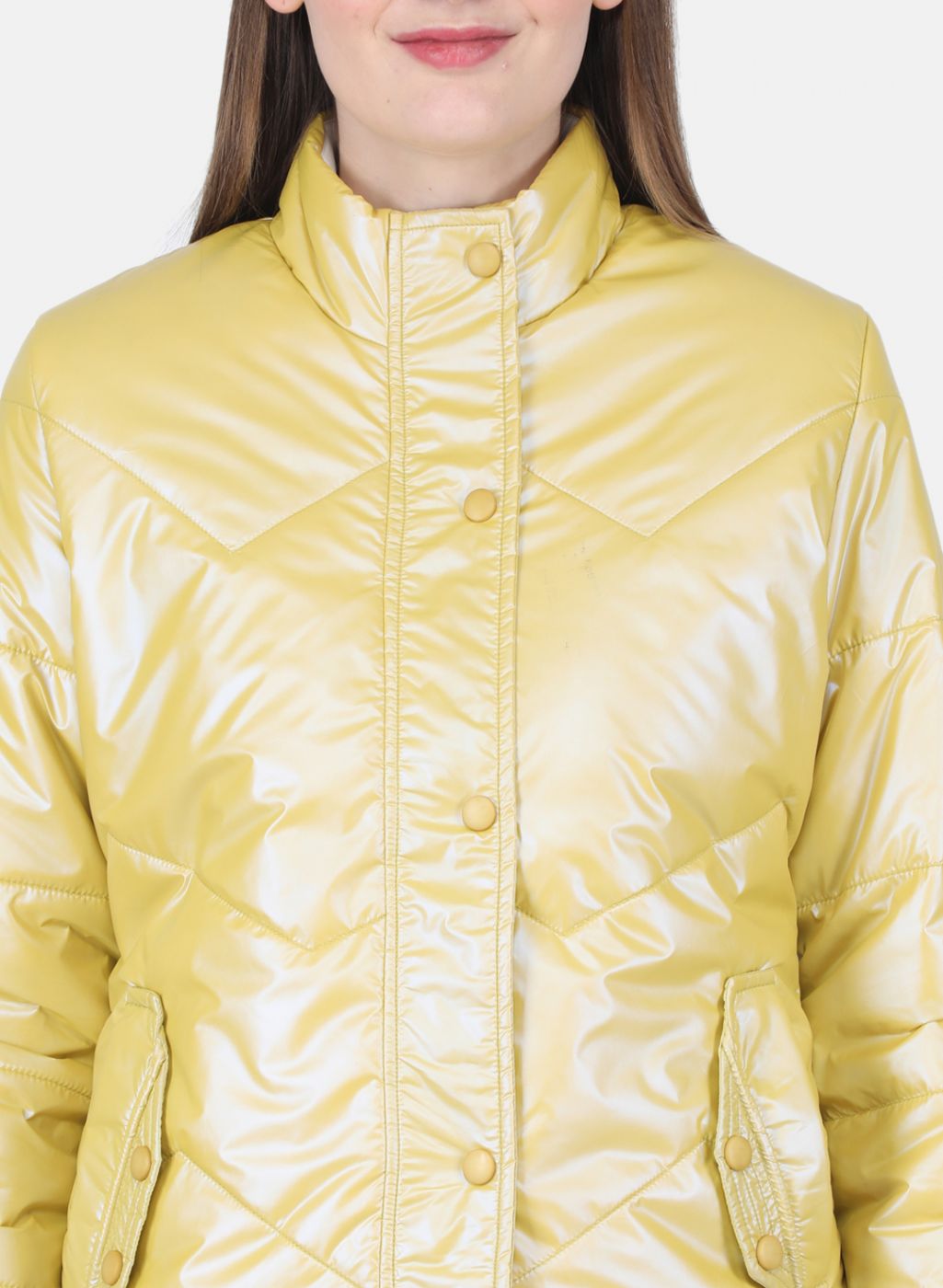 Women Mustard Solid Jacket