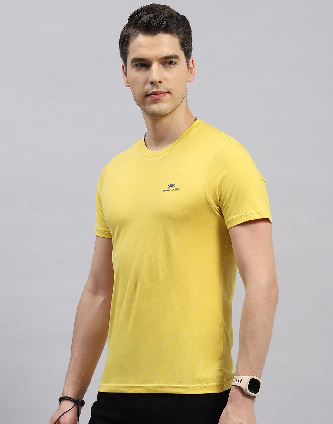 Men Green. Pink & Yellow Solid Round Neck Half Sleeve T-Shirt (Pack of 3)