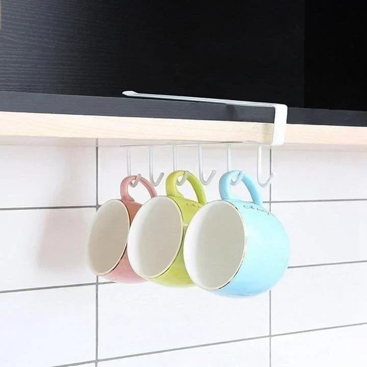 (Summer Hot Sale- 50% OFF) Under-Cabinet Hanger Rack (6 Hooks)- Buy 2 Get Extra 10% OFF