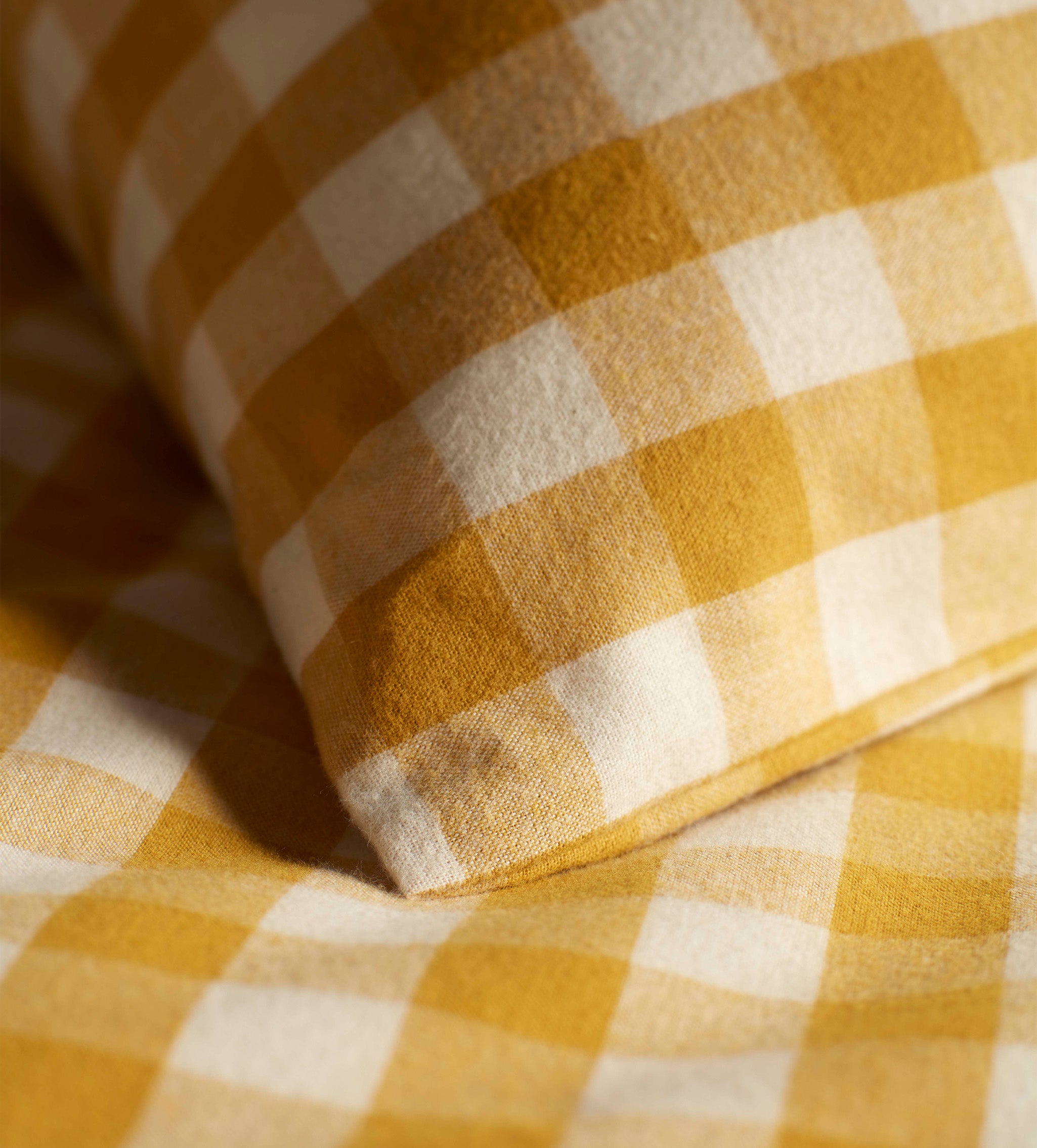 Gingham Brushed 100% Organic Cotton Pillowcase
