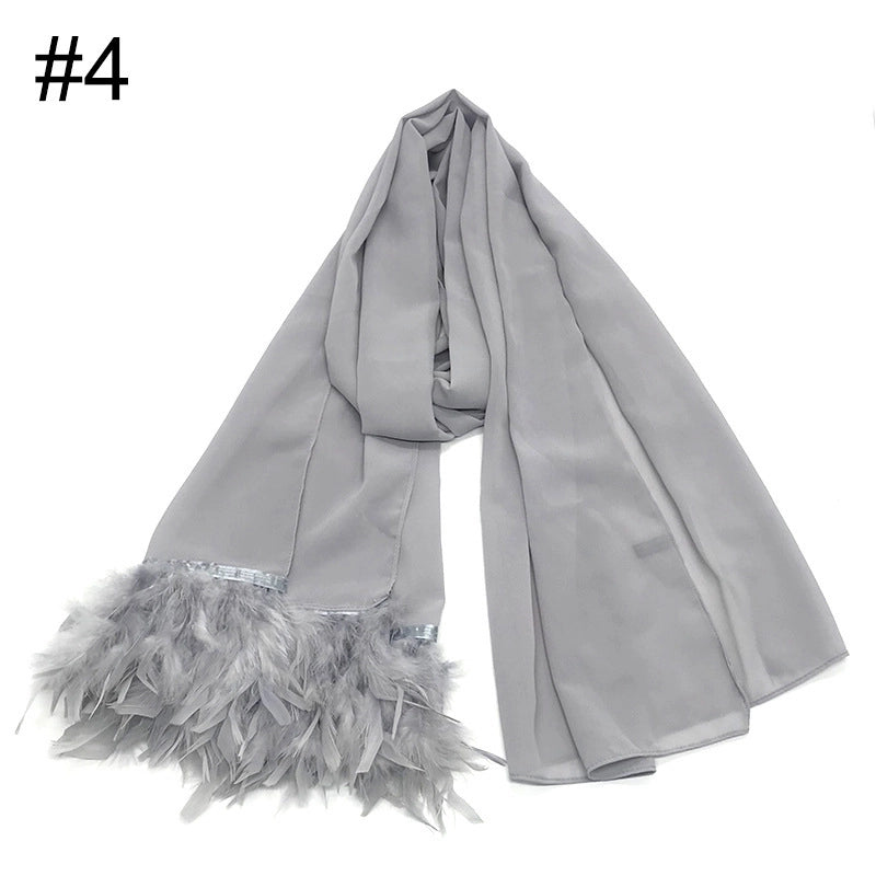 Women's Sweet Solid Color Polyester Scarf